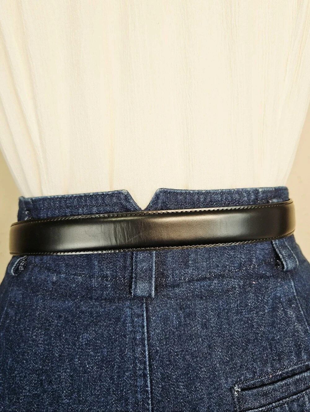 Brooks Brothers Italian Leather Belt Black Leather Wrapped Buckle Medium